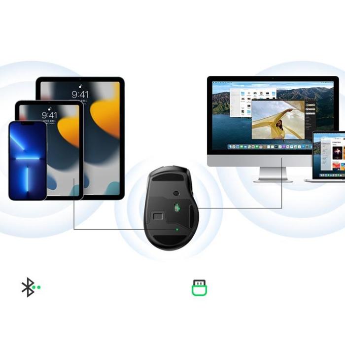 Ugreen - Ugreen Optisk Trådlös Mus USB 2.4GHz/Bluetooth 5.0 - Svart