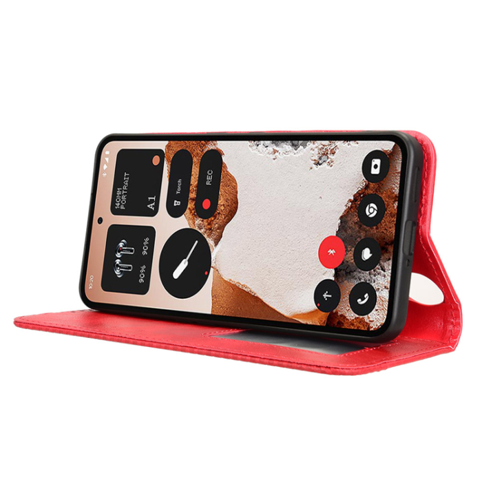 A-One Brand - Nothing CMF Phone 2 Pro Plånboksfodral Retro Kickstand - Röd