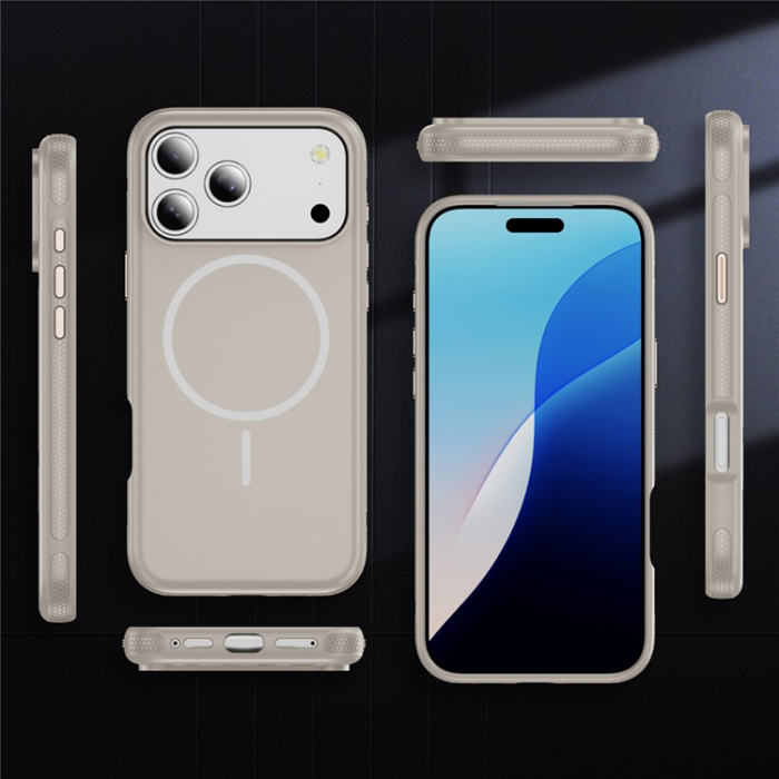 A-One Brand - iPhone 17 Pro Max Mobilskal MagSafe PC + TPU Shockproof - Grå
