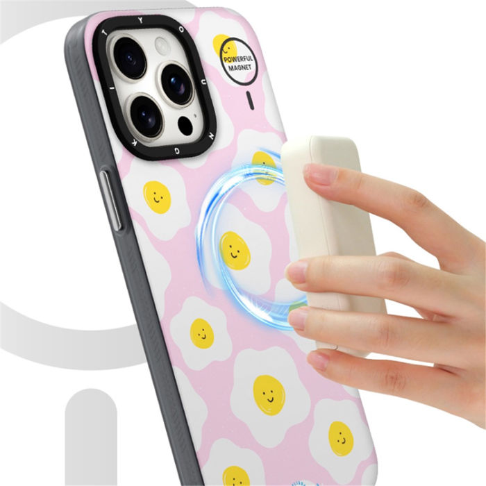 YOUNGKIT - YOUNGKIT iPhone 15 Pro Mobilskal MUScx001-Flowers - Svart