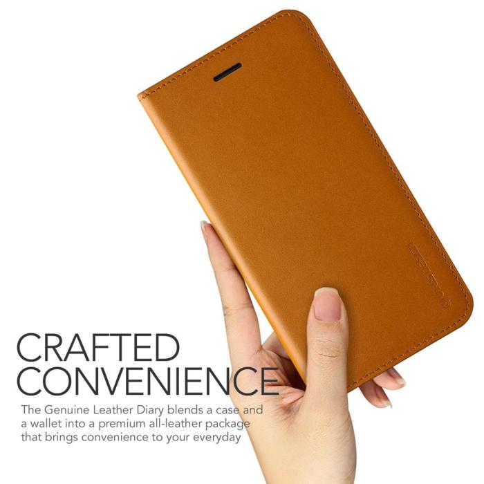 UTGATT5 - Verus Äkta läder Plånboksfodral till Samsung Galaxy S8 - Brun