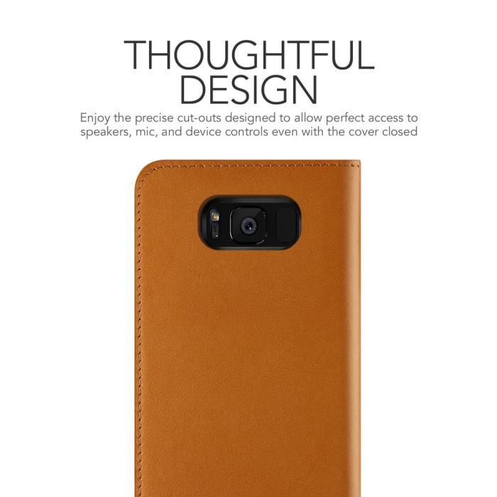 UTGATT5 - Verus Äkta läder Plånboksfodral till Samsung Galaxy S8 - Brun