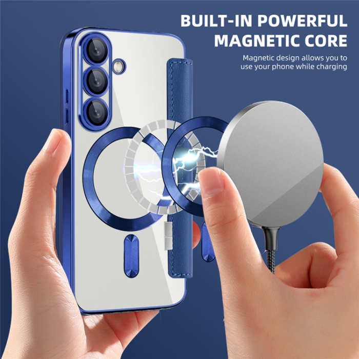 A-One Brand - Galaxy S25 Plus Plånboksfodral MagSafe RFID Blocking - Safir