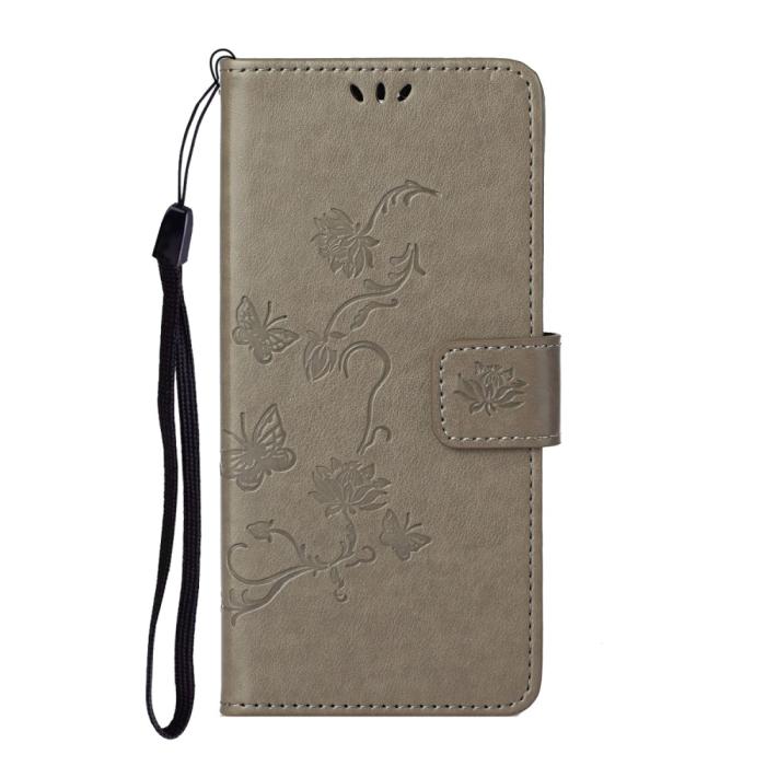 A-One Brand - Imprint Butterfly Plånboksfodral till Galaxy S21 - Grå