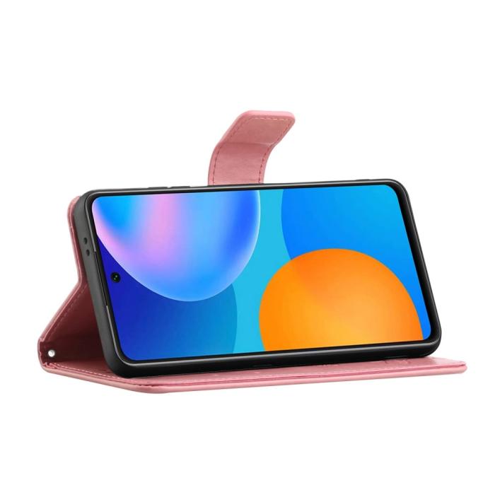 A-One Brand - Imprint Butterfly Plånboksfodral till Galaxy S21 - Rosa