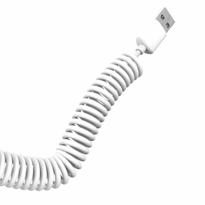 Dudao - Dudao 2x USB 2.4A Laddare + 3in1 lightning/Type C/microUSB Kabel Vit