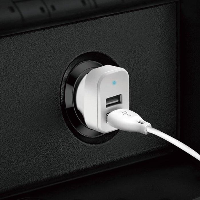 Dudao - Dudao 2x USB 2.4A Laddare + 3in1 lightning/Type C/microUSB Kabel Vit