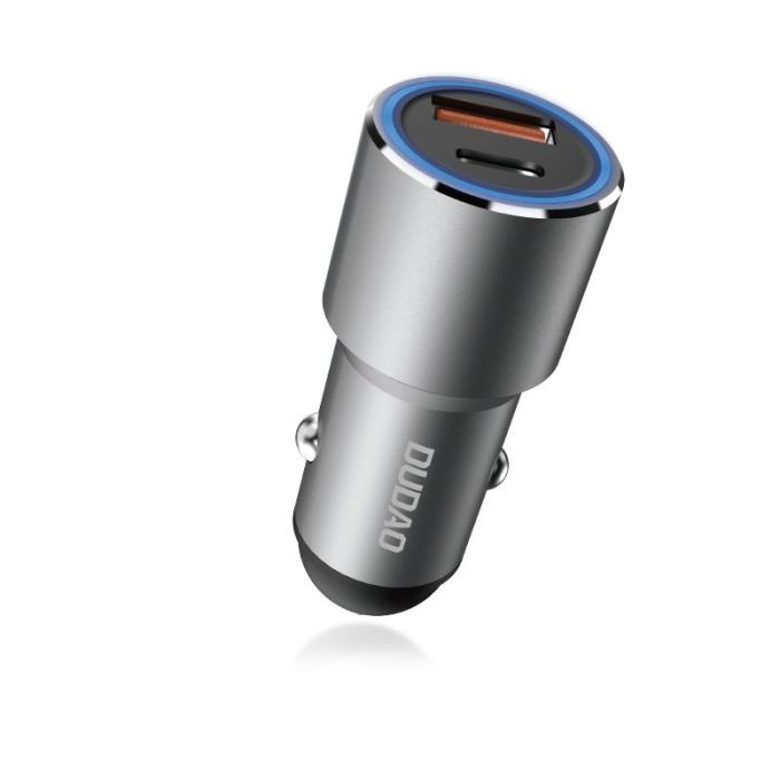 Dudao - Dudao Billaddare USB/USB-C snabb laddning 22,5 W Grå