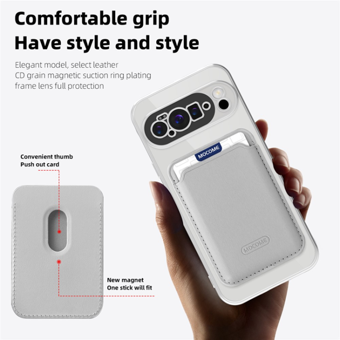 A-One Brand - Google Pixel 10 Pro XL Mobilskal MagSafe med Korthållare - Grå