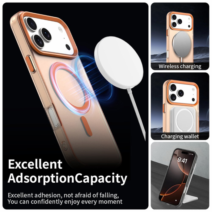 A-One Brand - iPhone 17 Pro Mobilskal MagSafe Anti Drop Hybrid - Orange