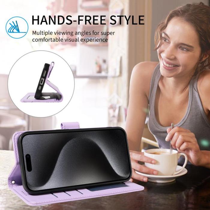 A-One Brand - Xiaomi 17 Pro Max Plånboksfodral RFID Dog Pattern Med Handledsrem - Lila