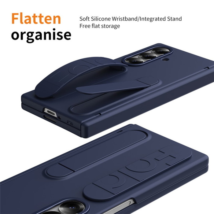 A-One Brand - Galaxy Z Fold 7 Mobilskal Kickstand Armband - Blå