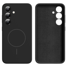 A-One Brand - Galaxy S25 Plus Mobilskal MagSafe Silikon Soft Skin - Svart