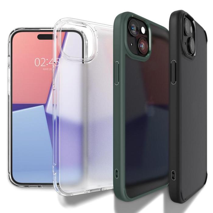 Spigen - Spigen iPhone 15 Plus Mobilskal Ultra Hybrid - Frosted Svart