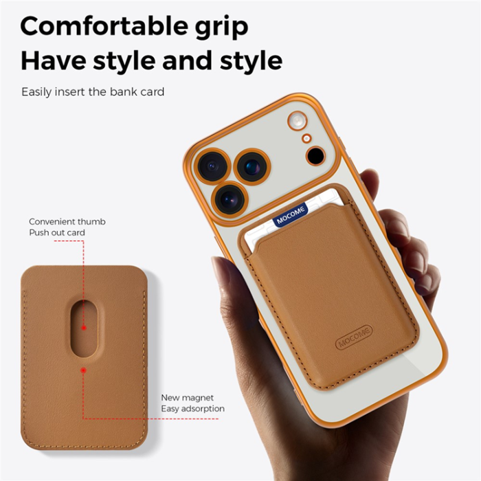 A-One Brand - iPhone 17 Pro Mobilskal MagSafe Korthållare TPU + PC - Orange