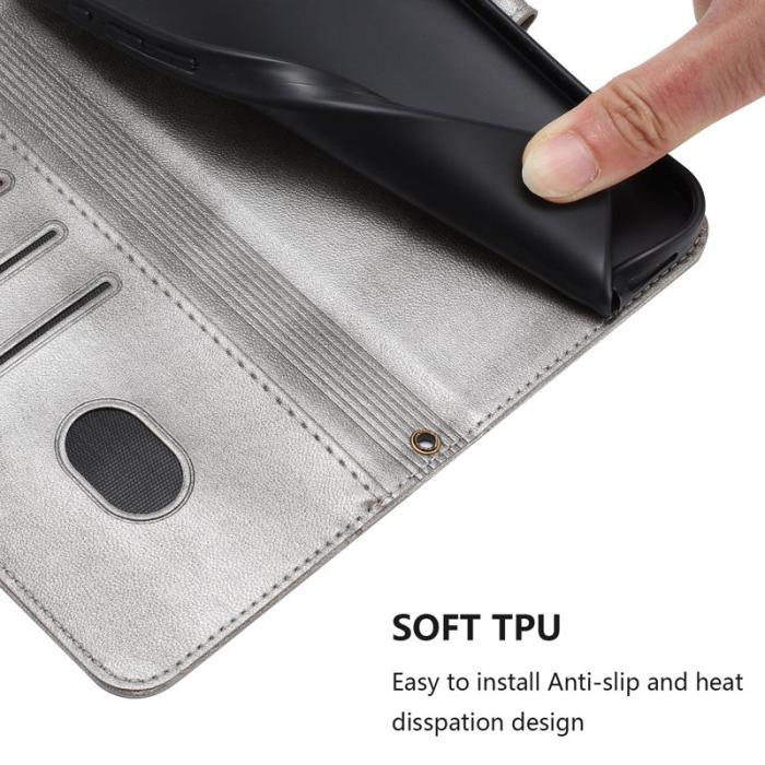 OEM - Samsung Galaxy A37 Plånboksfodral Retro Textur Konstläder - Grå