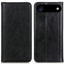 A-One Brand - iPhone 17 Air Plånboksfodral Äkta Läder Litchi - Svart