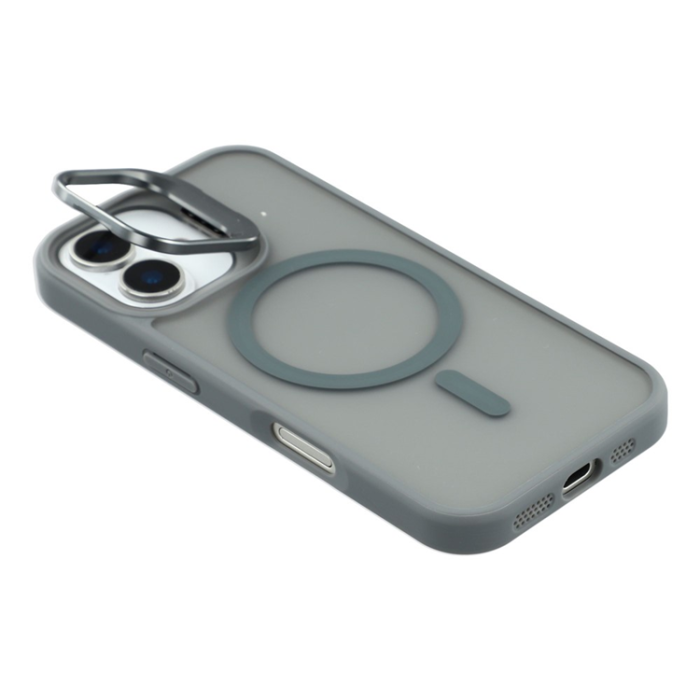A-One Brand - iPhone 17 Mobilskal MagSafe Lins Kickstand - Titangrå