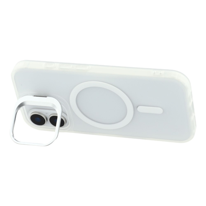 A-One Brand - iPhone 17 Mobilskal MagSafe Lins Kickstand - Transparent Vit