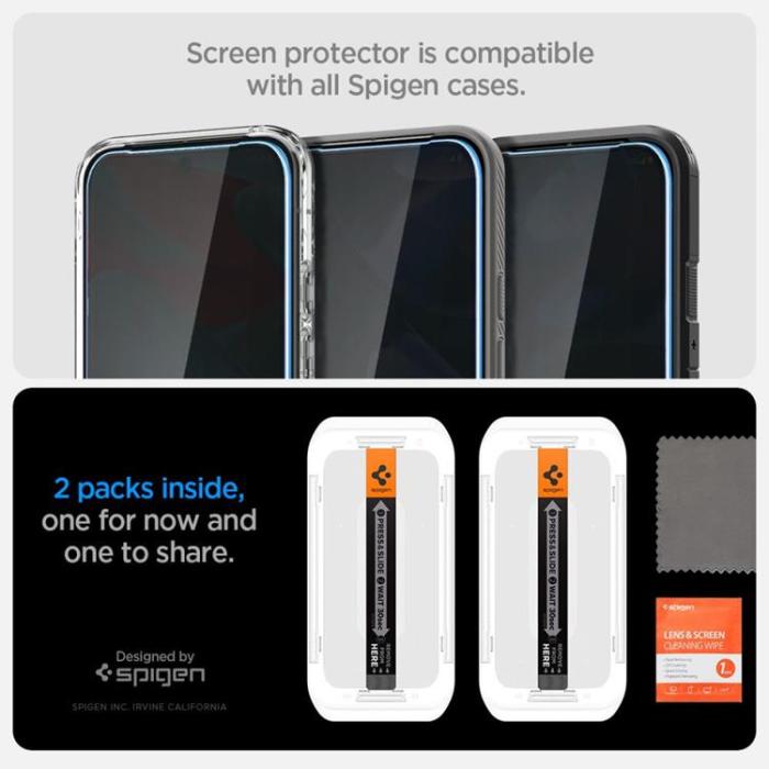 Spigen - Spigen [2-Pack] Google Pixel 9/9 Pro Skärmskydd Härdat Glas EZ-FIT