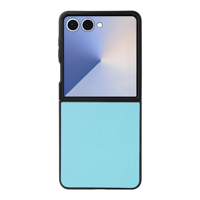 A-One Brand - Galaxy Z Flip 7 Mobilskal Litchi Texture Läder - Babyblå