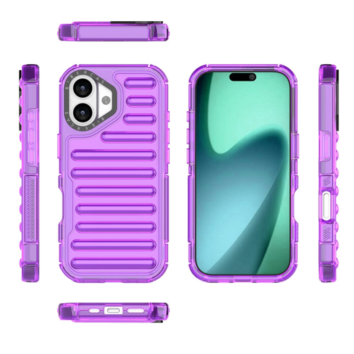 A-One Brand - iPhone 17 Mobilskal Stripe Design Detachable - Lila