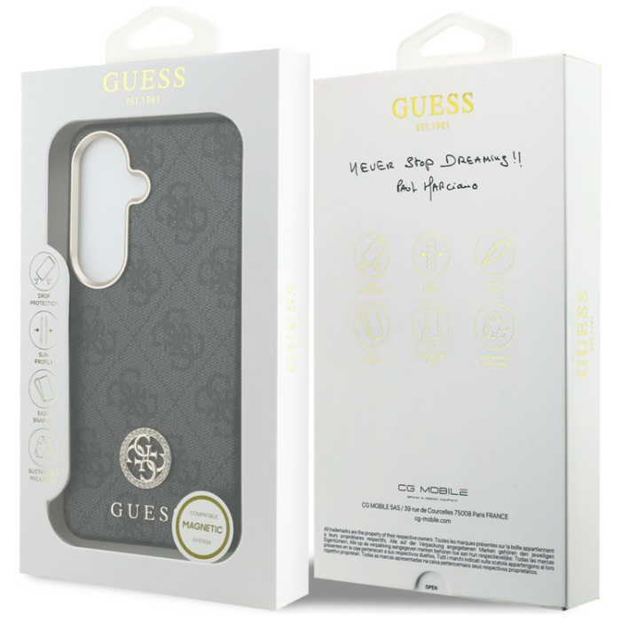 Guess - Guess Mobilskal För Galaxy S26 MagSafe 4G Rhinestone Round Logo