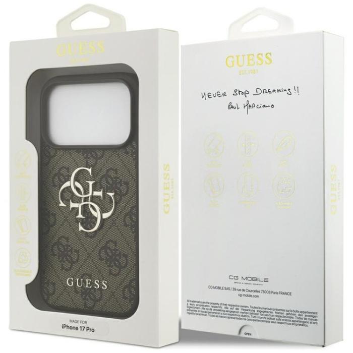 Guess - Guess iPhone 17 Pro Mobilskal 4G Big Logo - Brun
