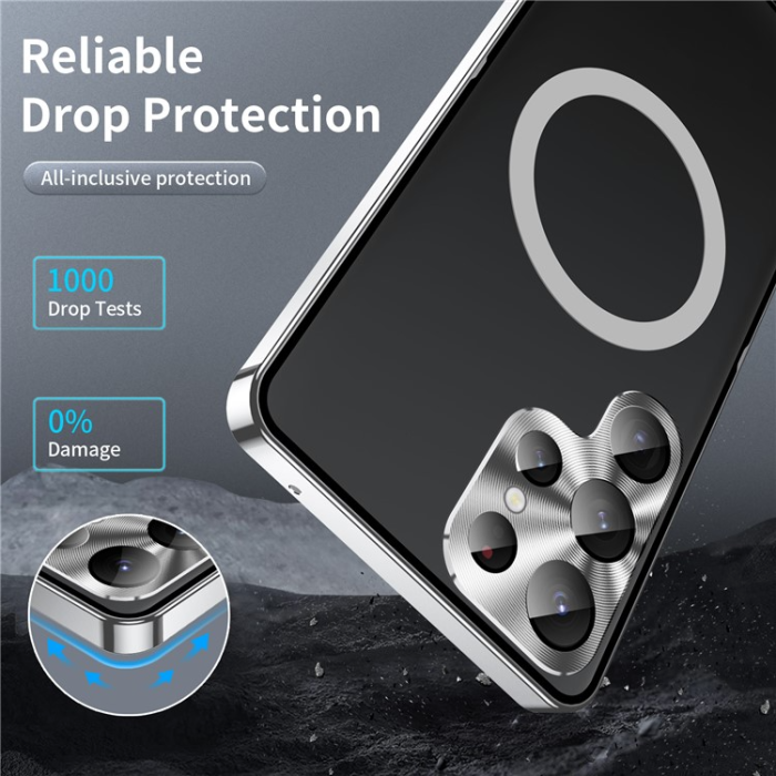 A-One Brand - Galaxy S23 Ultra Mobilskal Magsafe Metall - Silver