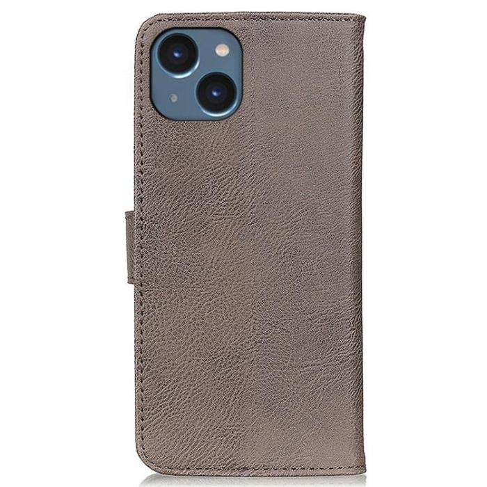 KHAZNEH - KHAZNEH iPhone 14 Plånboksfodral Retro - Grå