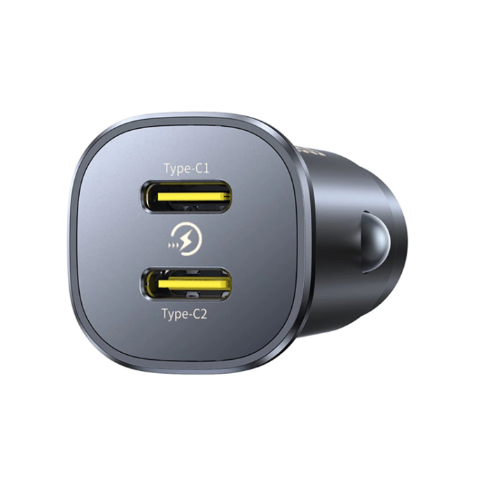 BASEUS - Baseus Billaddare 30W 2x USB-C GoTrip - Svart