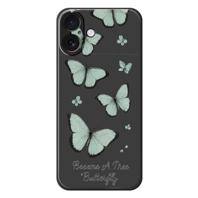 iPhone 17 Mobilskal Grön Butterfly Pattern TPU - Svart | 2353 | AlltMobil
