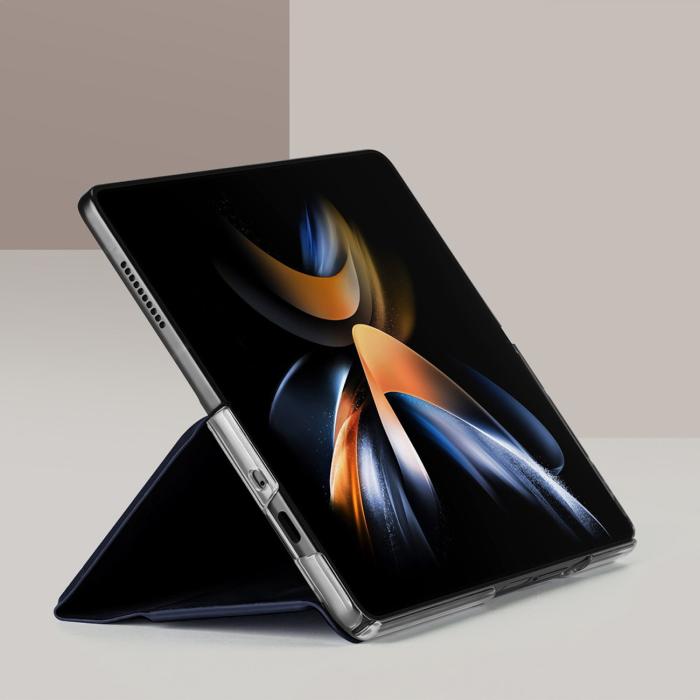 Dux Ducis - Dux Ducis Galaxy Z Fold 5 Plånboksfodral Bril Läder Flip - Blå