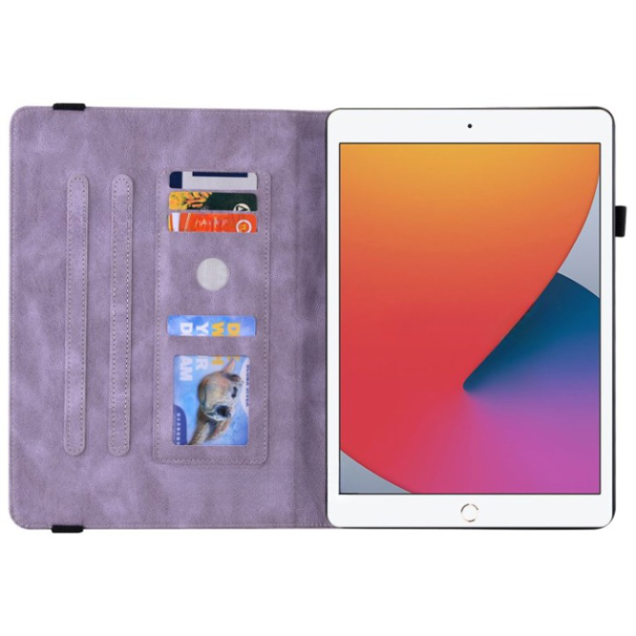 A-One Brand - iPad 10.2 (2019/2020/2021) Fodral Imprinted Butterfly - Lila