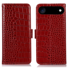 A-One Brand - iPhone Air Plånboksfodral Äkta Läder Crocodile - Röd