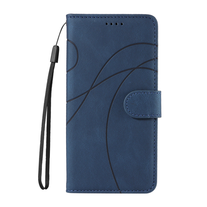 A-One Brand - Sony Xperia 10 VII Plånboksfodral Curved Line Läder - Blå