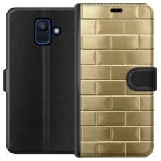 iSecrets - Plånboksfodral till Samsung Galaxy A6 (2018) med Gyllene Murstenar