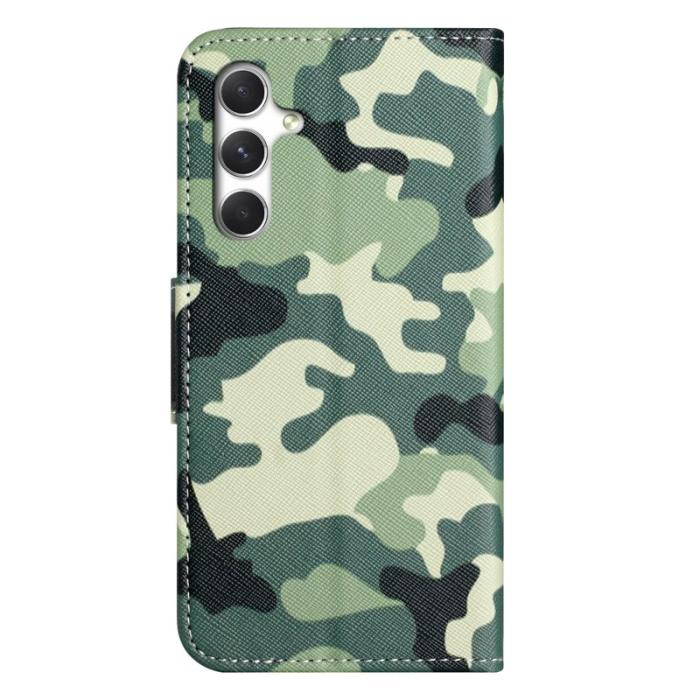 OEM - Samsung Galaxy A57 Plånboksfodral Konstläder Mönstertryck - Kamouflage