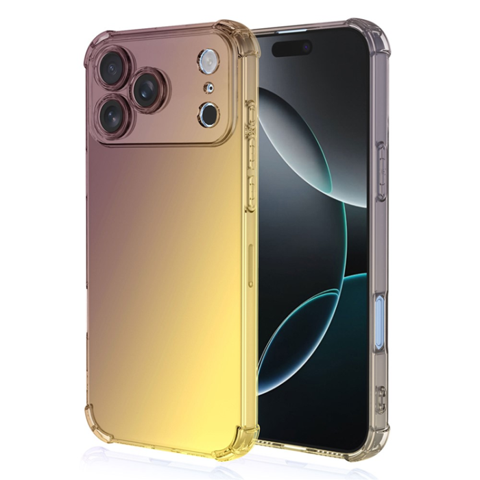 A-One Brand - iPhone 17 Pro Mobilskal Gradient Färg Anti-Drop - Svart/Guld