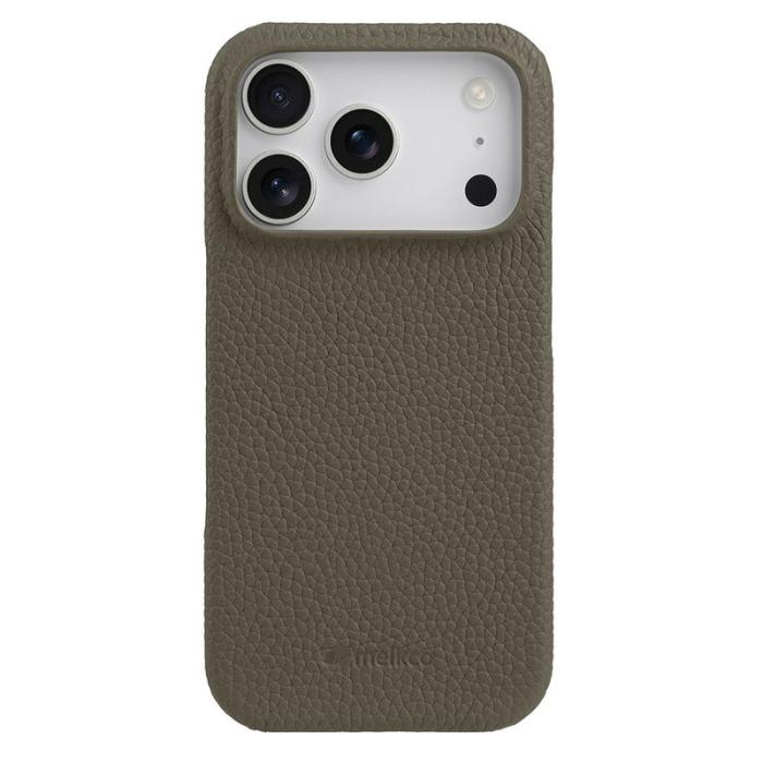 Melkco - MELKCO Mobilskal till iPhone 17 Pro Max Äkta Läder PC Grå