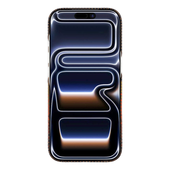 A-One Brand - iPhone 17 Pro Mobilskal MagSafe Carbon Fiber - Kaffe/Guld