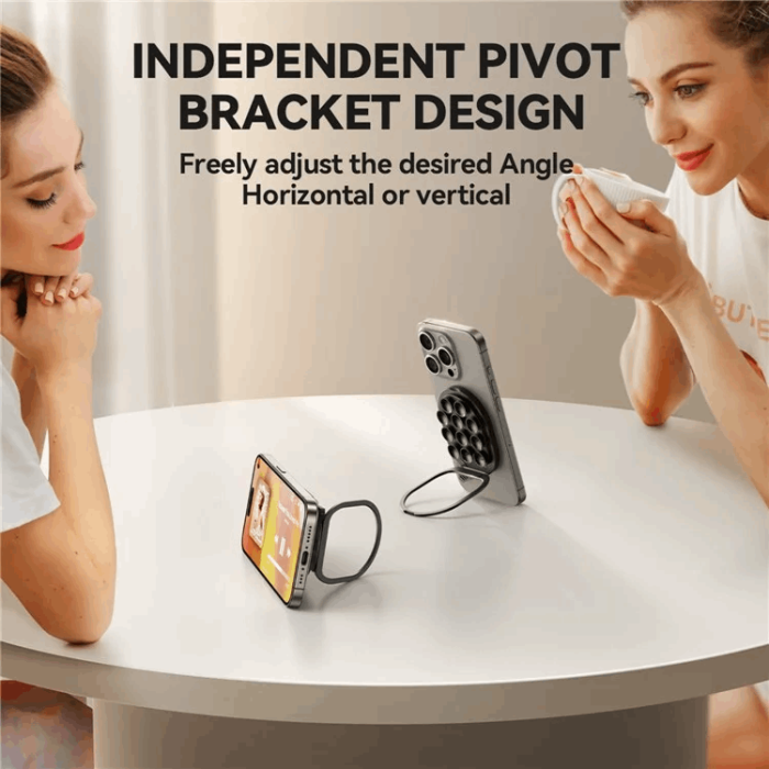 Joyroom - Joyroom Magsafe Mobil Sugkopphållare Silikon Magnetisk Kickstand