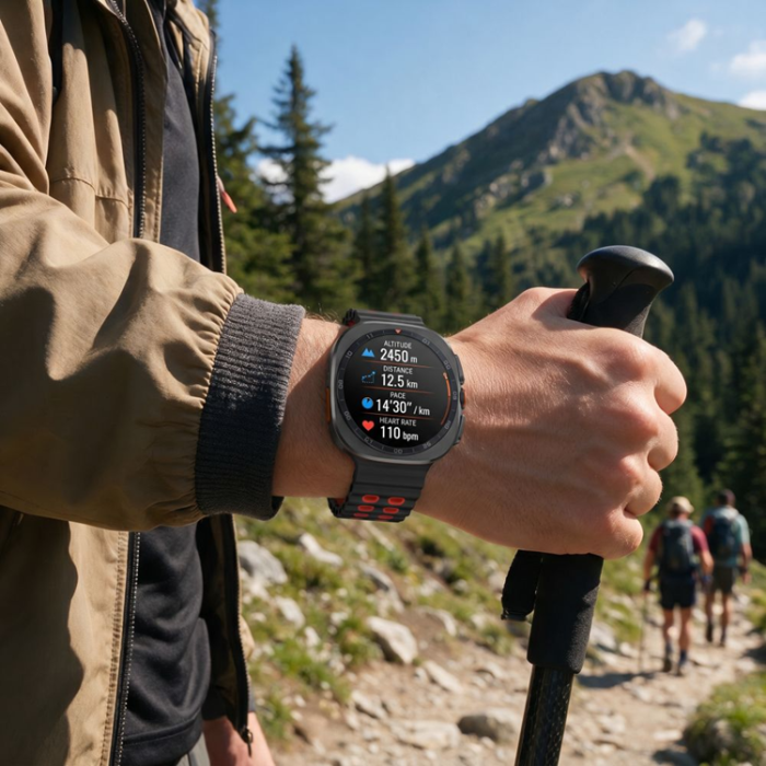Tech-Protect - Tech-Protect Armband För Galaxy Watch Ultra (47mm) Icon Pro - Röd/Svart