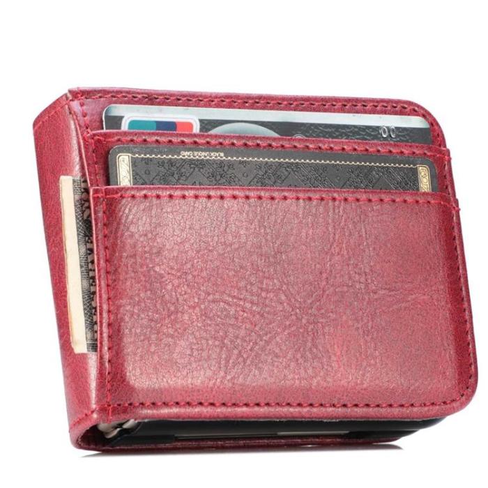 A-One Brand - Galaxy Z Flip 4 Plånboksfodral Portable Folding - Röd