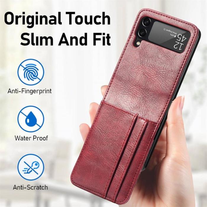 A-One Brand - Galaxy Z Flip 4 Plånboksfodral Portable Folding - Röd