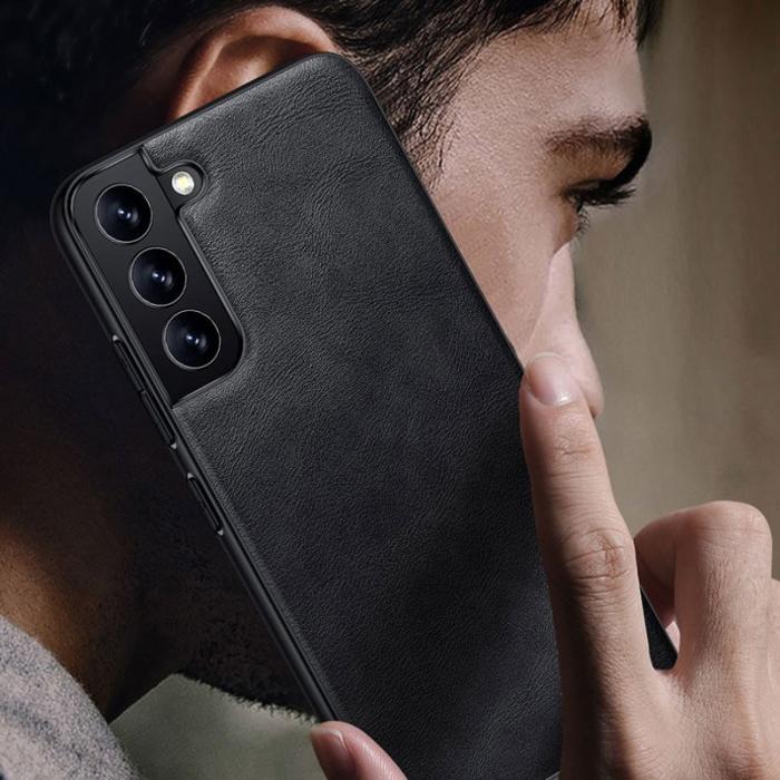 SULADA - SULADA Mobilskal till Galaxy S22 Ultra 5G PU Läder Svart