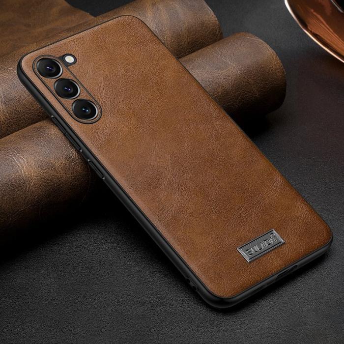 SULADA - SULADA Mobilskal till Galaxy S23 PU Läder Coated TPU + PC - Brun