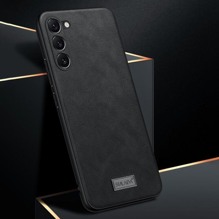 SULADA - SULADA Mobilskal till Galaxy S23 PU Läder Coated TPU + PC - Brun