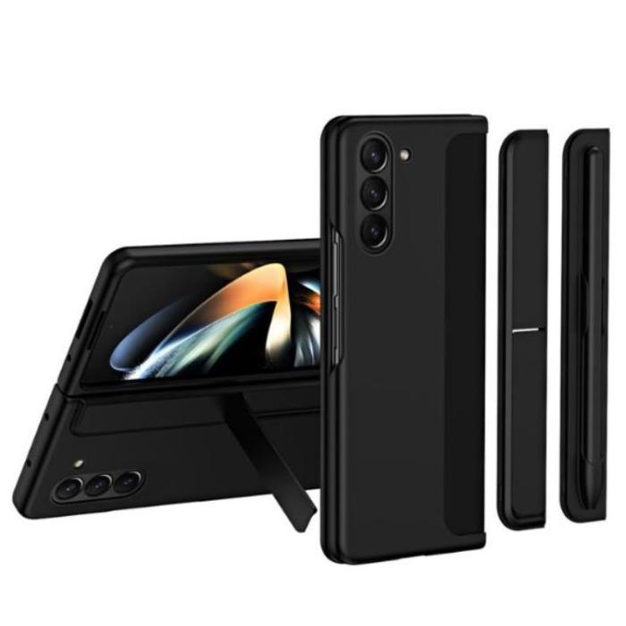 A-One Brand - Galaxy Z Fold 5 Mobilskal Rubberized Kickstand - Svart
