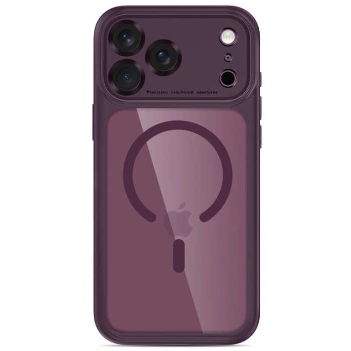 Tech-Protect - Tech-Protect Mobilskal För iPhone 18 Pro Magsafe Magpeak - Burgundy/Clear